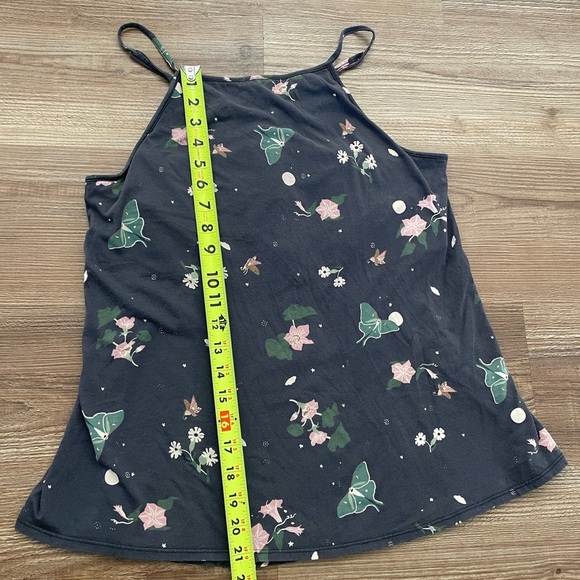 Patagonia Alpine Valley Tank Top Floral Butterflies Dark Gray Size XL - Picture 2 of 6
